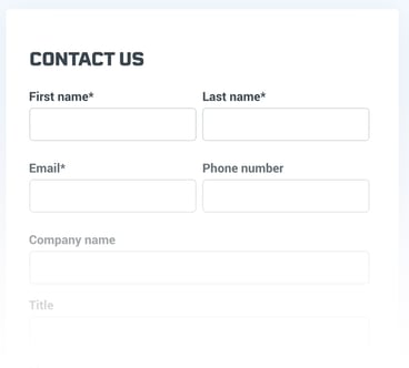 Screenshot of a contact form showing first name, last name, email and phone form fields