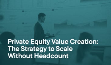 Blurred image of financial analyst looking at whiteboard charts with text - Private Equity Value Creation: The Strategy to Scale Without Headcount
