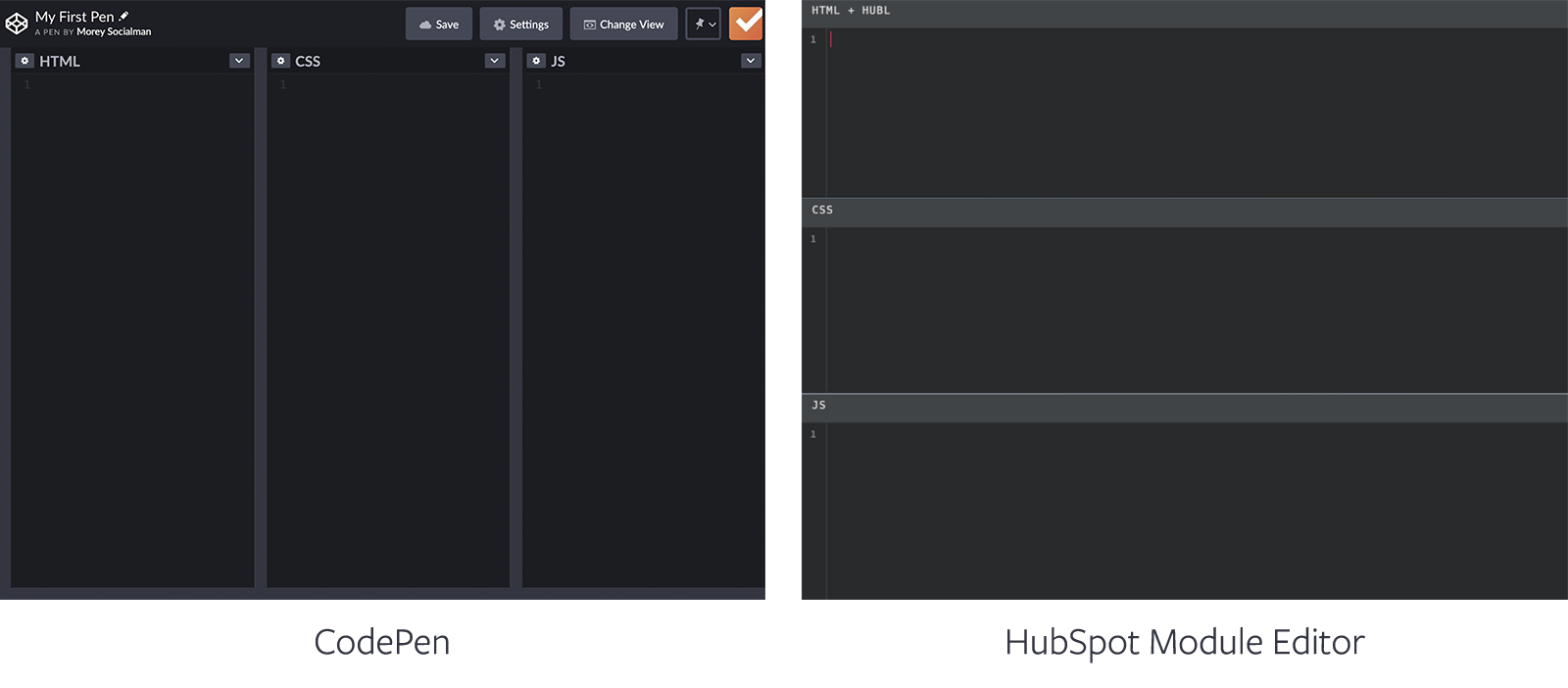 CodePen Editor and the HubSpot Module Editor