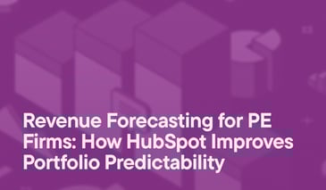 Chart illustration with pink overlay and text - Revenue Forecasting for PE Firms: How HubSpot Improves Portfolio Predictability