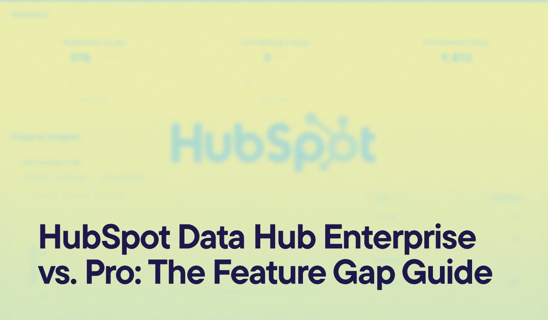 Hubspot data hub and logo with text - HubSpot Data Hub Enterprise vs. Pro The Feature Gap Guide