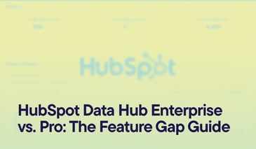 Hubspot data hub and logo with text - HubSpot Data Hub Enterprise vs. Pro: The Feature Gap Guide