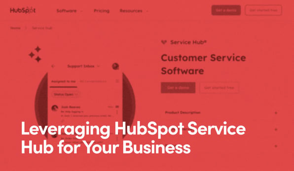A blurry screenshot of HubSpot's Service Hub page with the title 