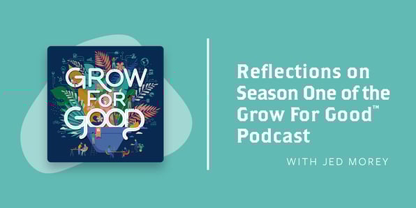 Text That Says Reflections on Season One of the Grow For Good™ Podcast