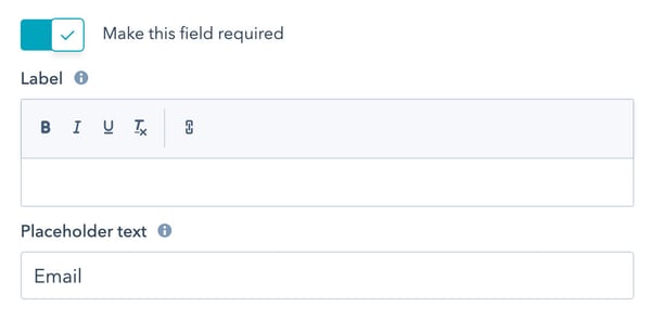 Screenshot of HubSpot's form editor