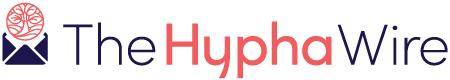 The Hypha Wire logo with the Hypha Tree logo coming out of an envelope.