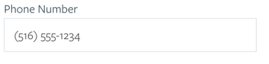 Screenshot of a phone number field on a form