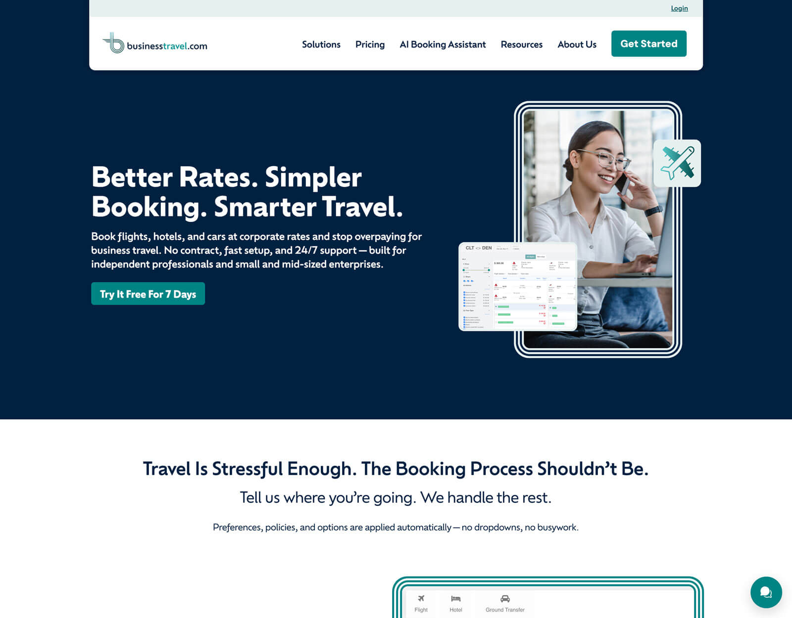 businesstravel.com homepage hero