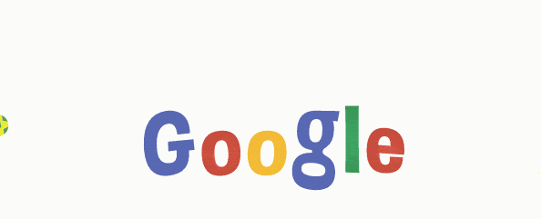 A google doodle—the letters are playing soccer and then a colorful city emerges behind the word Google
