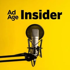 Ad Age Insider podcast art—a microphone on a yellow background