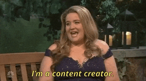 Aidy Bryant on SNL saying 'I'm a content creator.'