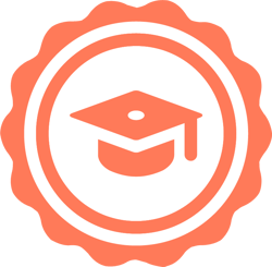 HubSpot Academy Logo- an orange graduation cap (1)