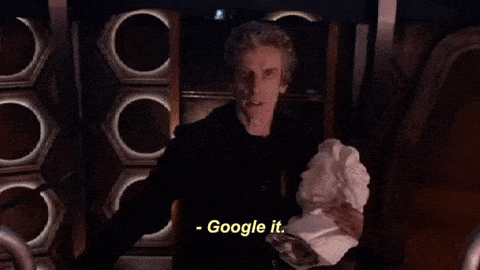 Peter Capaldi's Doctor Who saying 'Google It'