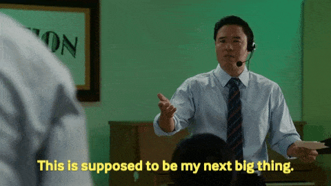 Randall Park on Fresh Off The Boat saying, 'This is supposed to be my next big thing.'