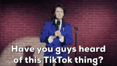 Molly Shannon on SNL saying, 'Have you guys heard of this TikTok thing?'