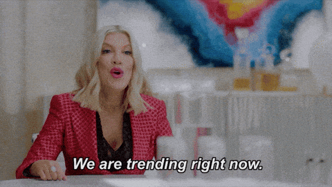 Tori Spelling saying, 'We are trending right now.'