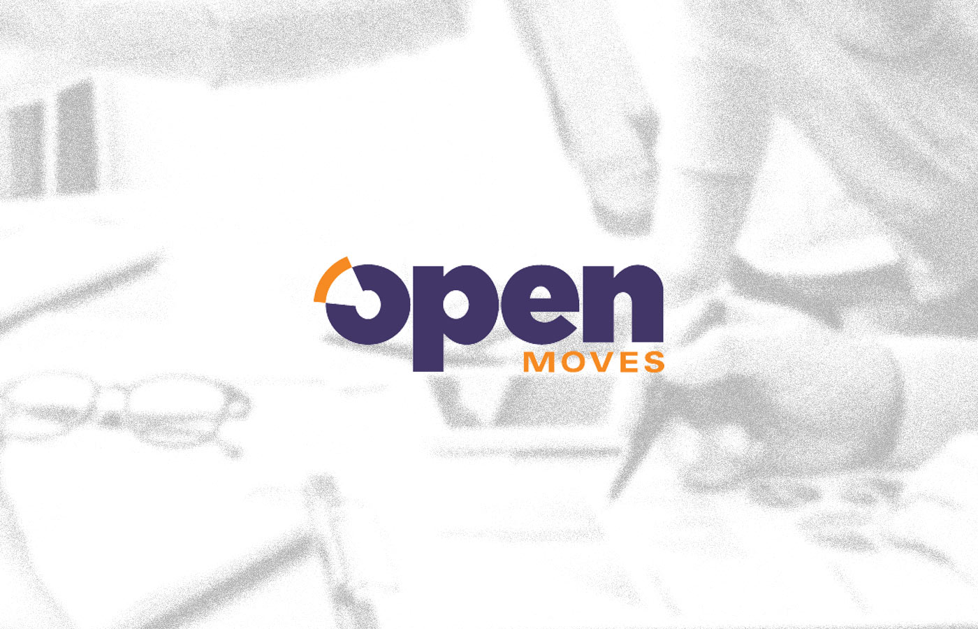 Open Moves logo overlayed on an image of people working in an office
