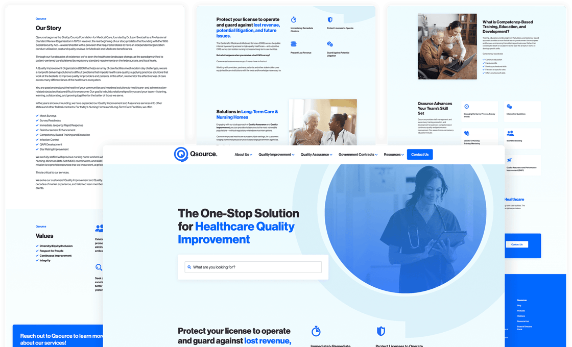 Screenshots of the QSource Website
