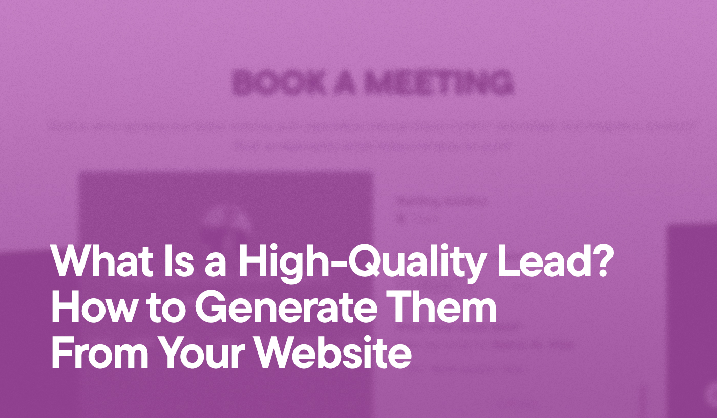 Hypha Book a Meeting page screenshot and text - What Is a High-Quality Lead? How to Generate Them From Your Website