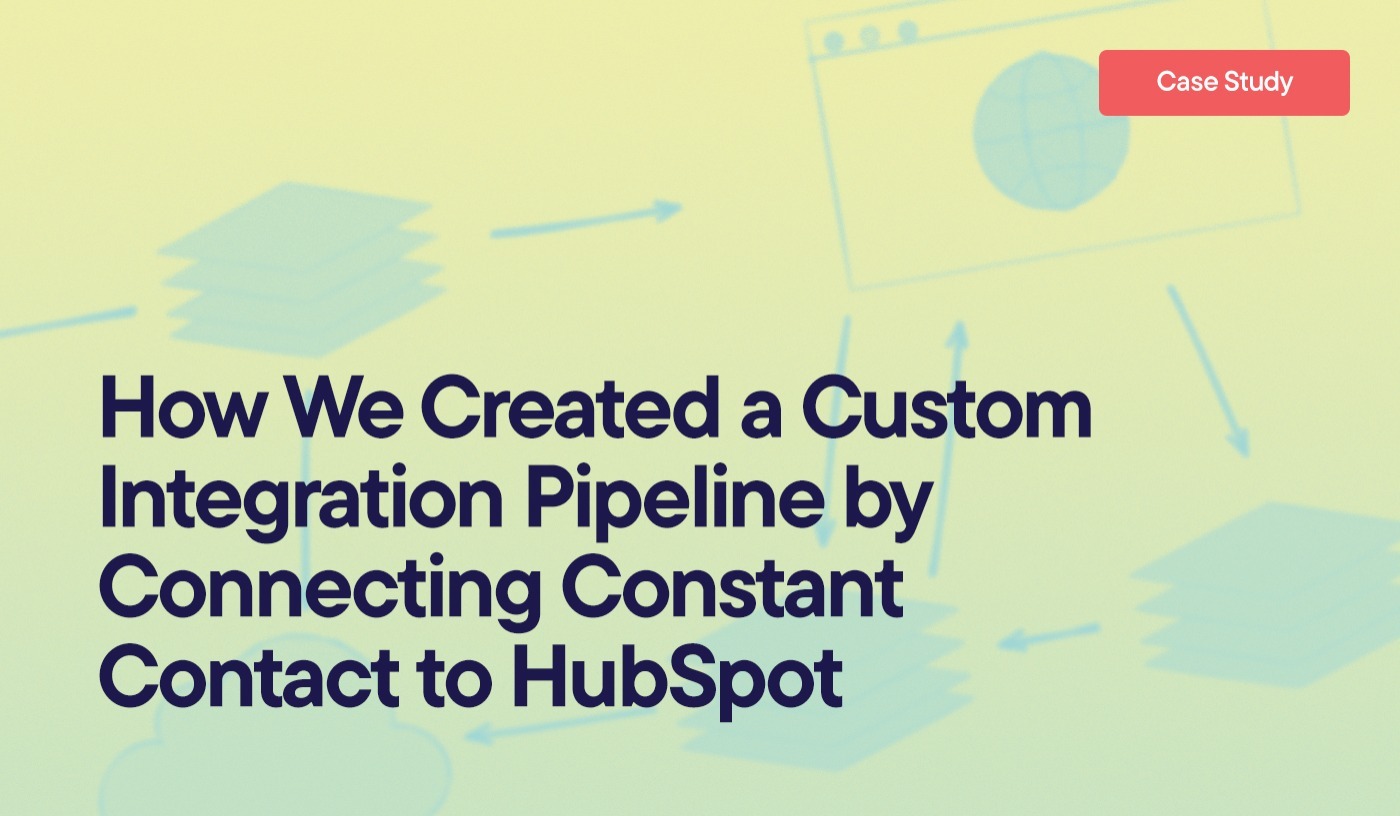 Integration illustration with text - How We Created a Custom Integration Pipeline by Connecting Constant Contact to HubSpot