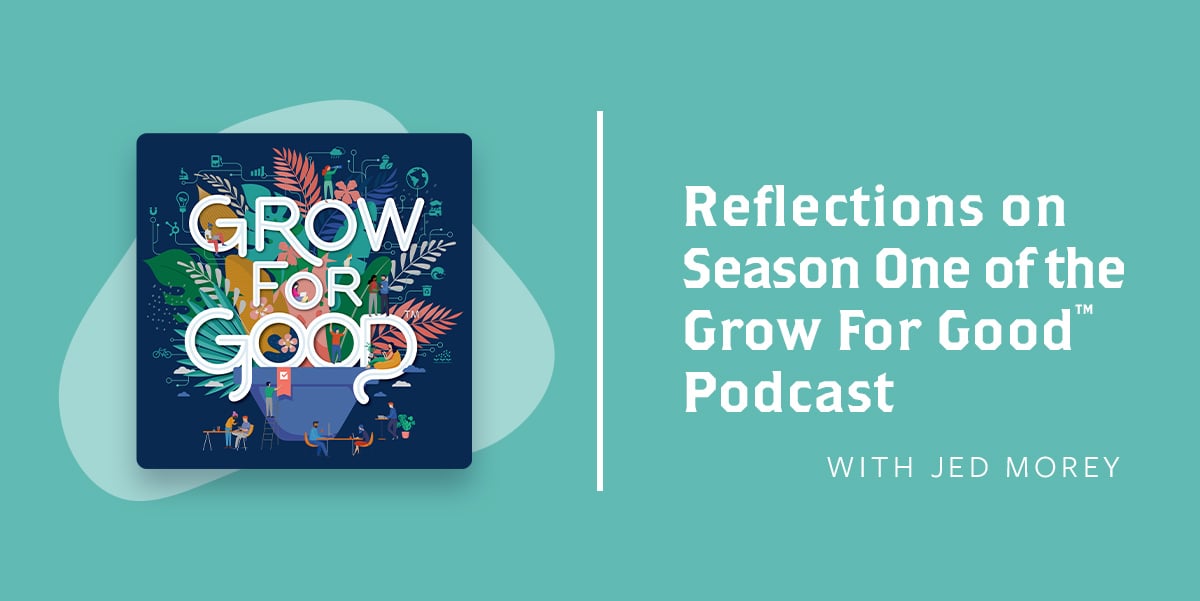 Text That Says Reflections on Season One of the Grow For Good™ Podcast 