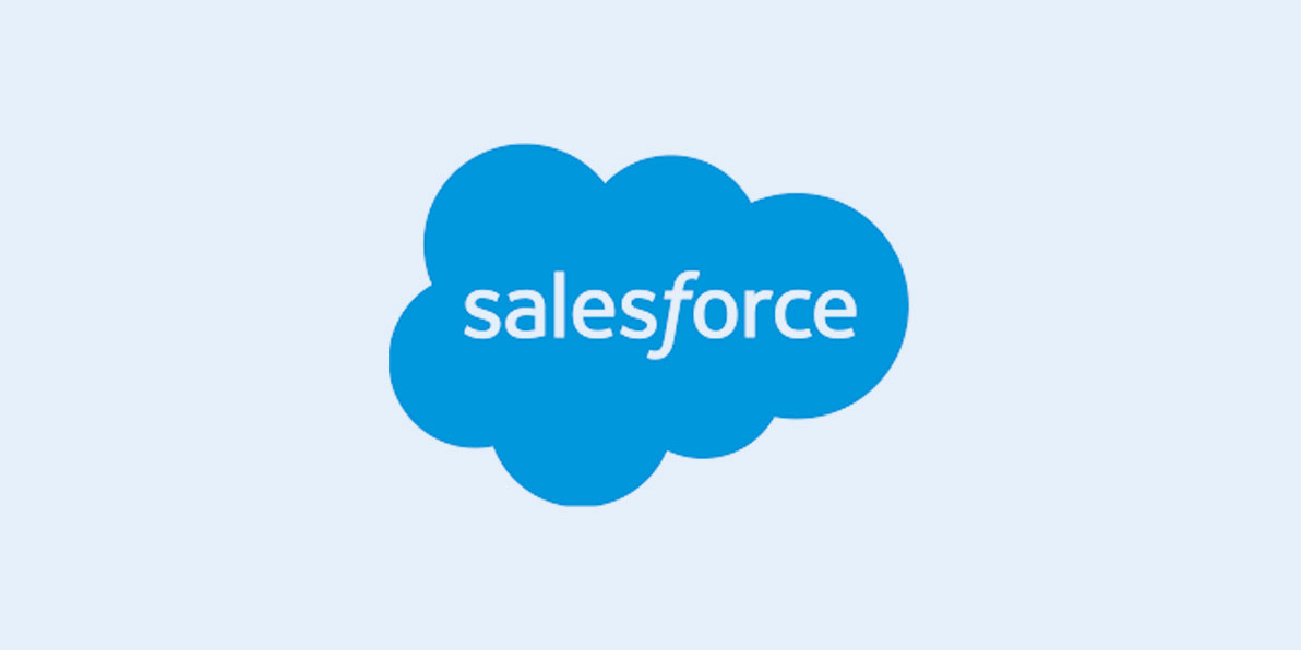 Salesforce cloud logo on light blue background