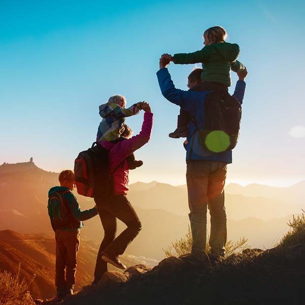 Family on a hiking trip