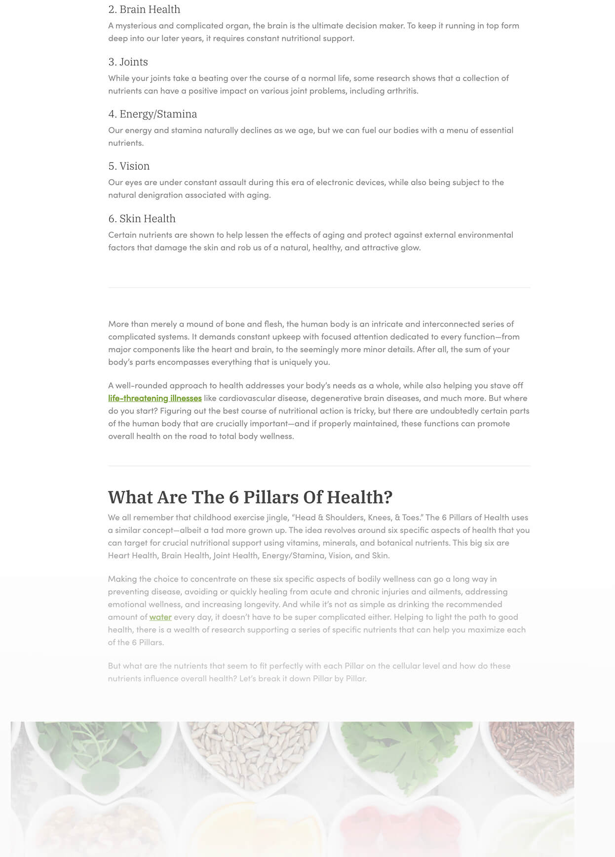 Screenshot of Purity Products The 6 Pillars Of Smart Nutrition Pillar 2