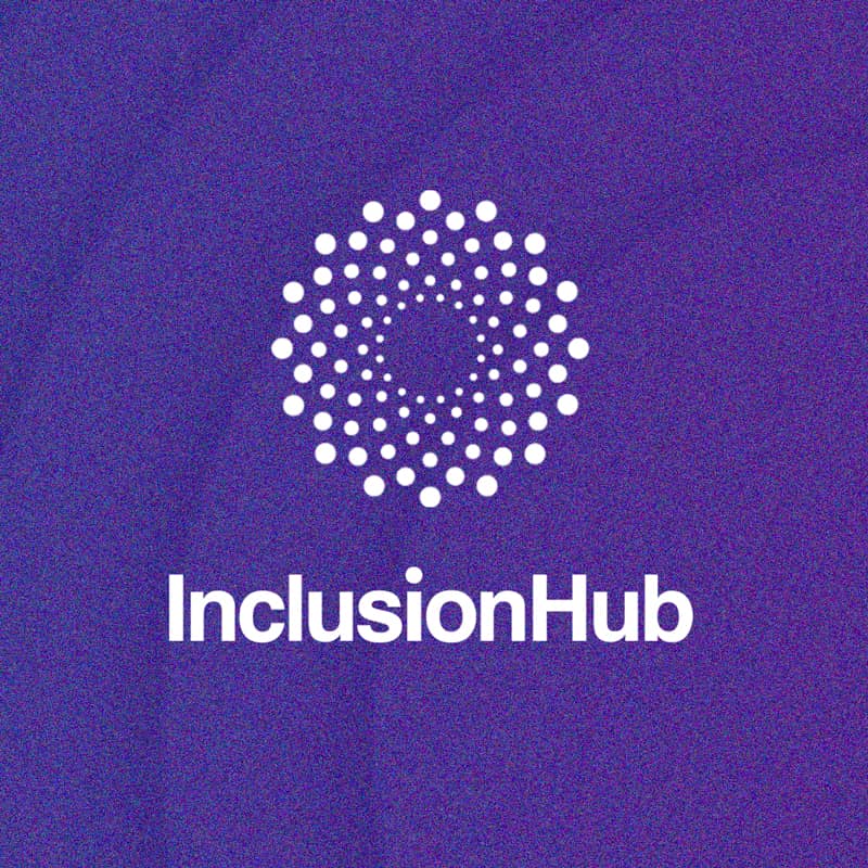 InclusionHub logo on purple background