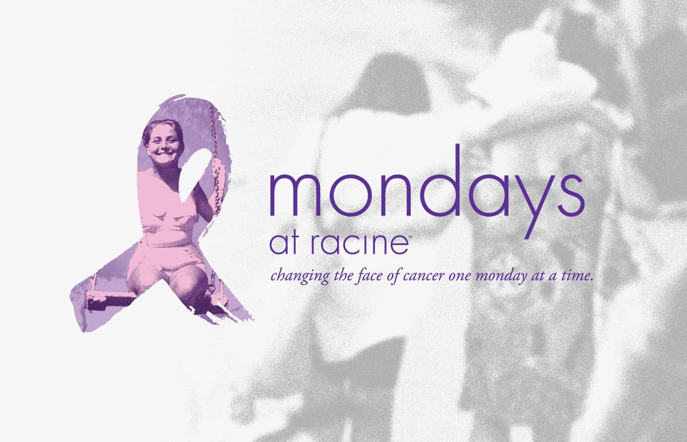 Mondays at Racine logo on grainy background