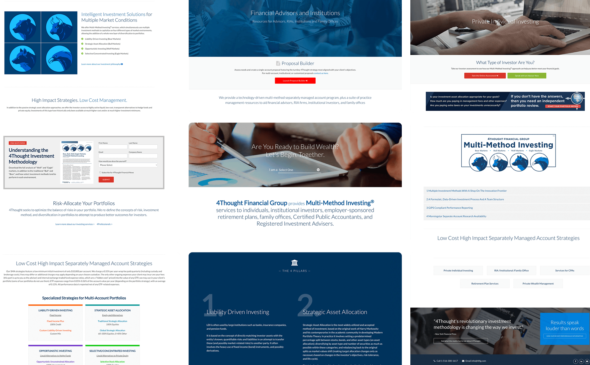 various screenshots of images from 4Thought Financial Group website