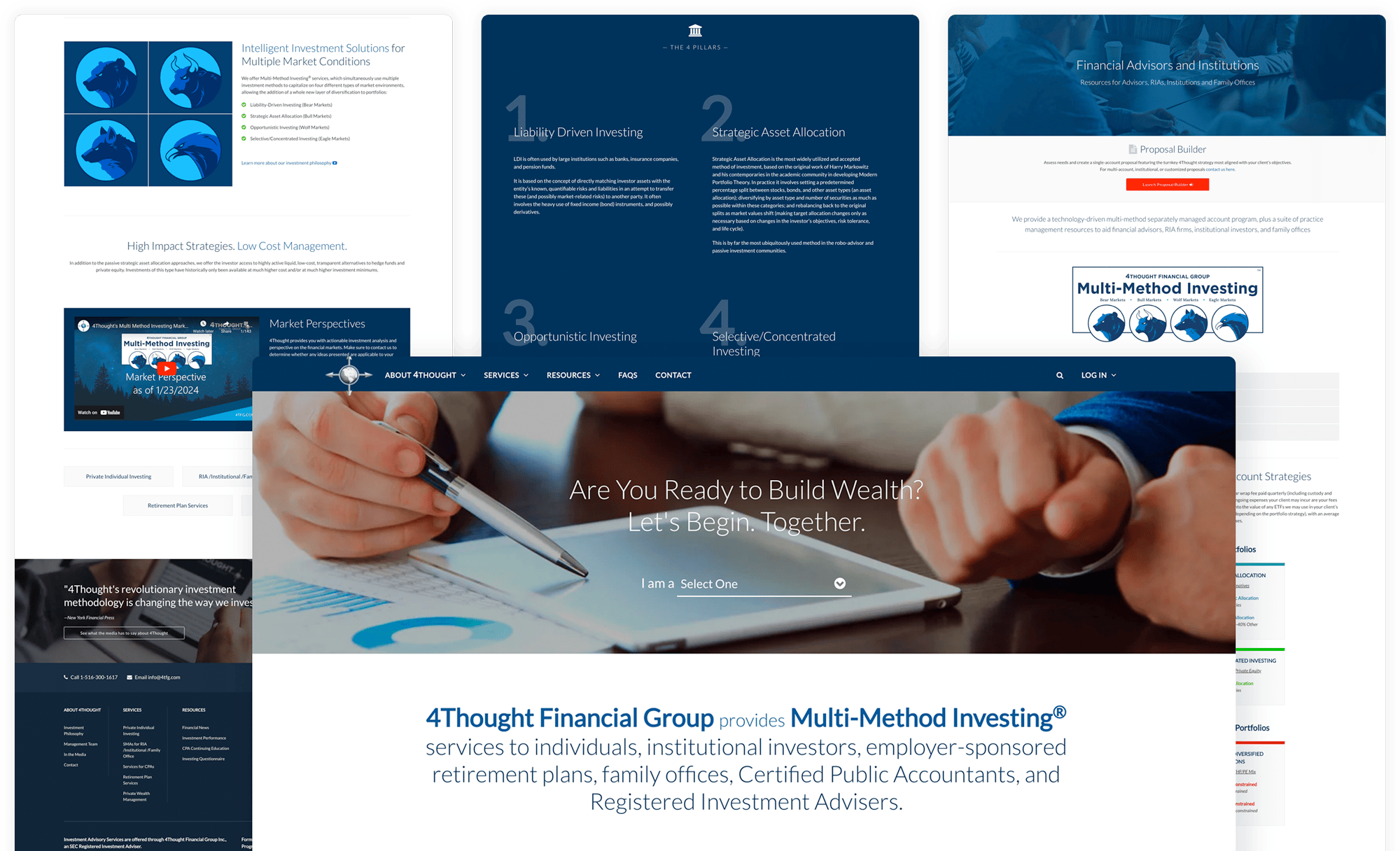 various screenshots of images from 4Thought Financial Group website