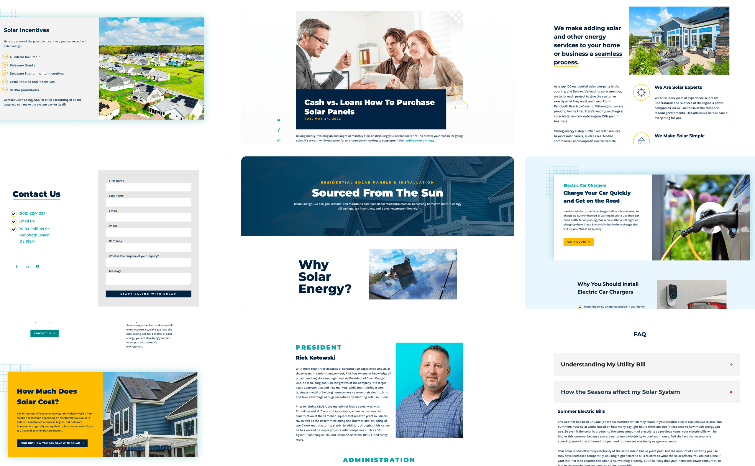 various screenshots of images from Clean Energy USA website